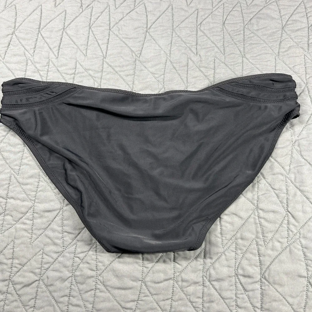 6 Shore Road by Pooja Women's Mesh Accent Bikini Bottom Black‎ Size L